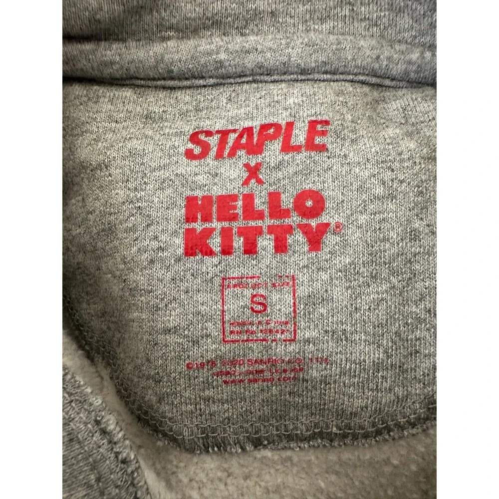 Staple Pigeon x Hello Kitty Hoodie Sweater Gray Heavyweight Cotton Unisex Small